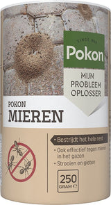 Pokon mierenkorrels-bus met beige verpakking en groen label