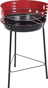Rode houtskoolbarbecue Ø33 cm op driepoot met metalen grillrooster