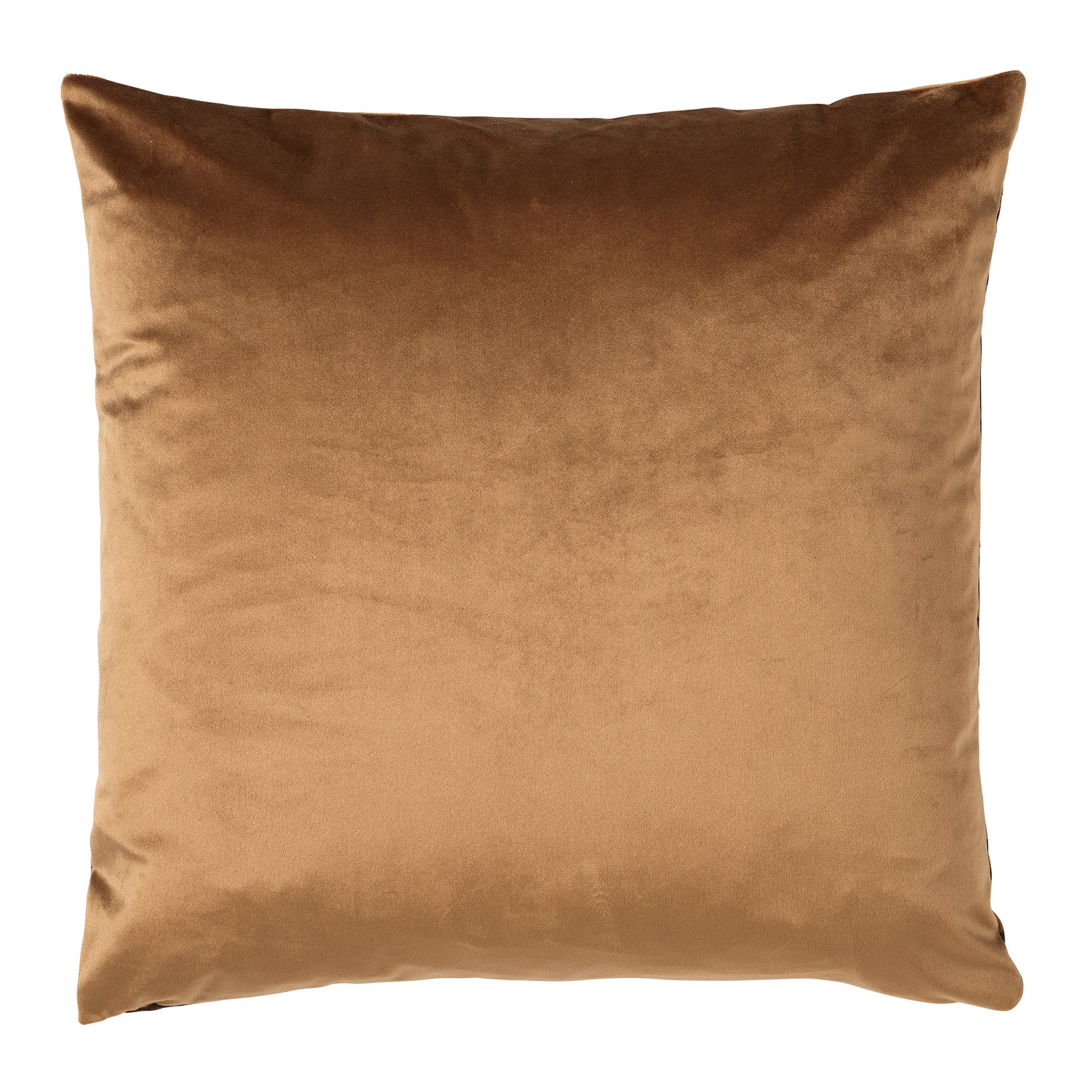 Sierkussen 45x45 cm effen tabakbruin, gladde stof