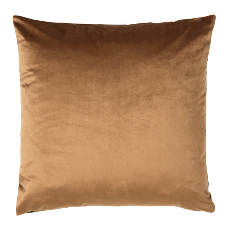 Sierkussen 45x45 cm effen tabakbruin, gladde stof