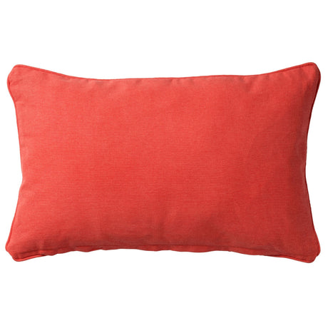 Rood effen sierkussen met gladde stof en smalle rand