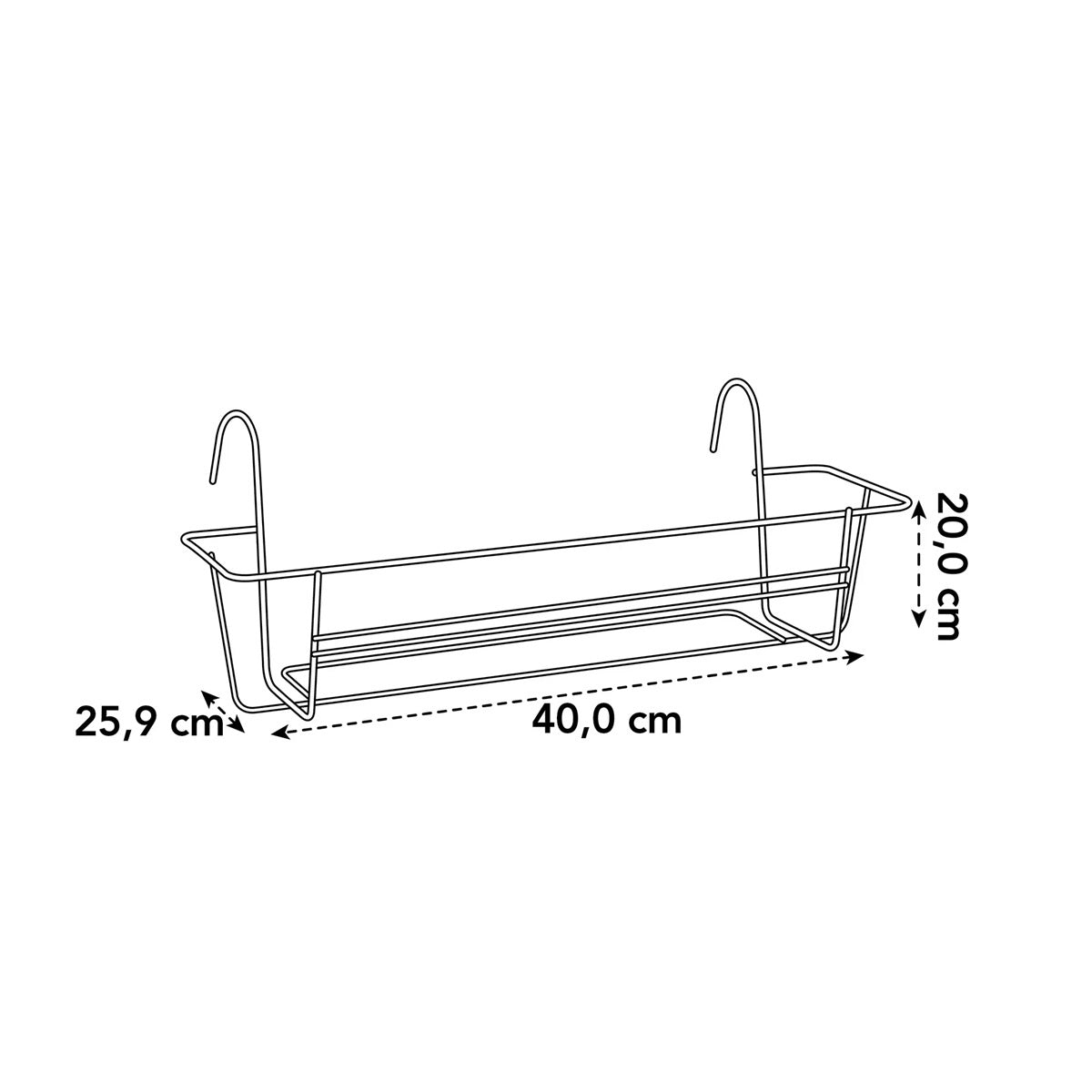 Elho - Green Basics Balkonrek 40Cm