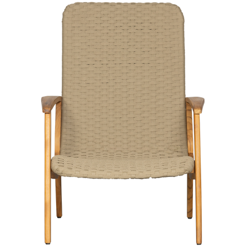 Exotan - Stony fauteuil met armleuning touw/hout army green