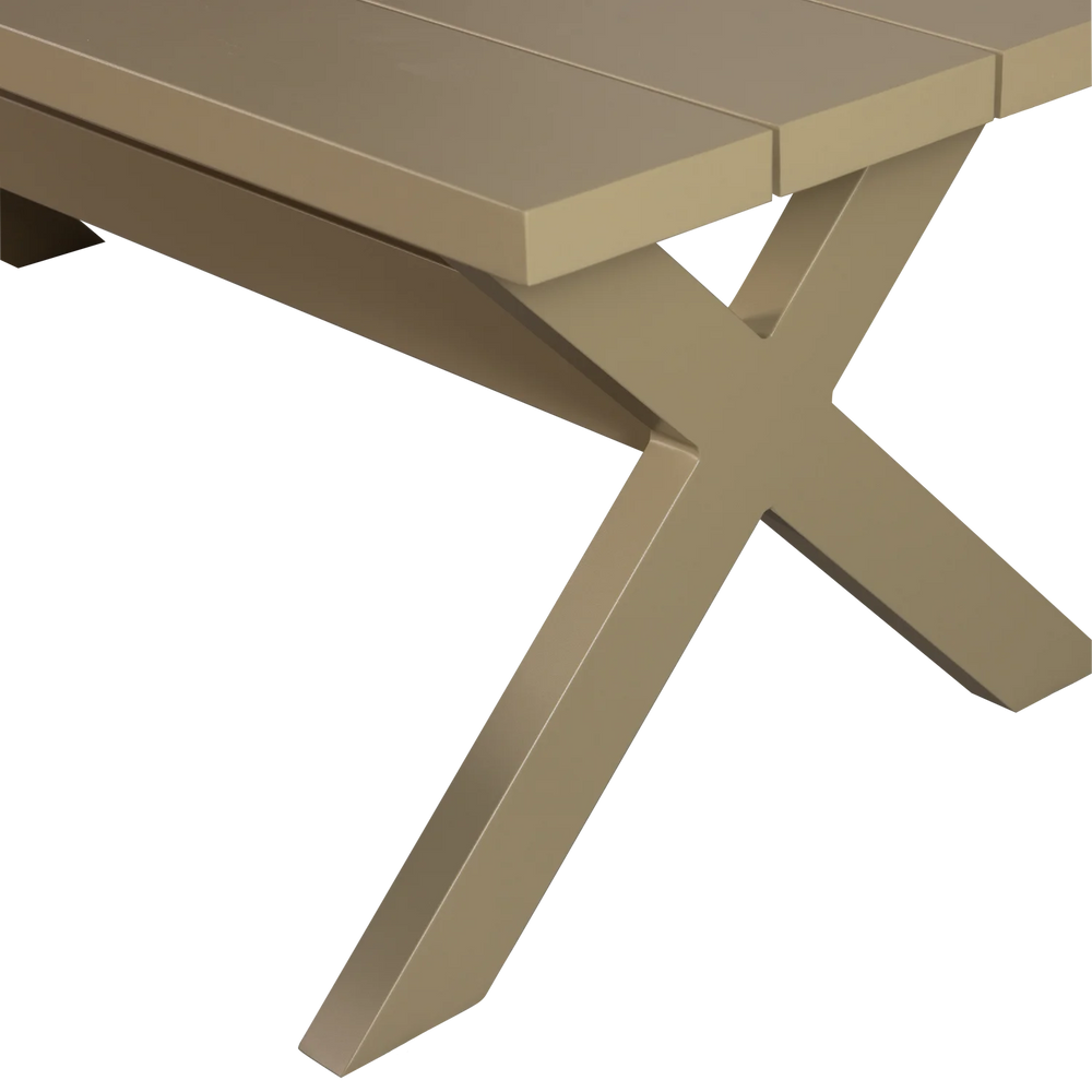 WOOOD - Delta picknick tuintafel aluminium groen/zand 220x100cm