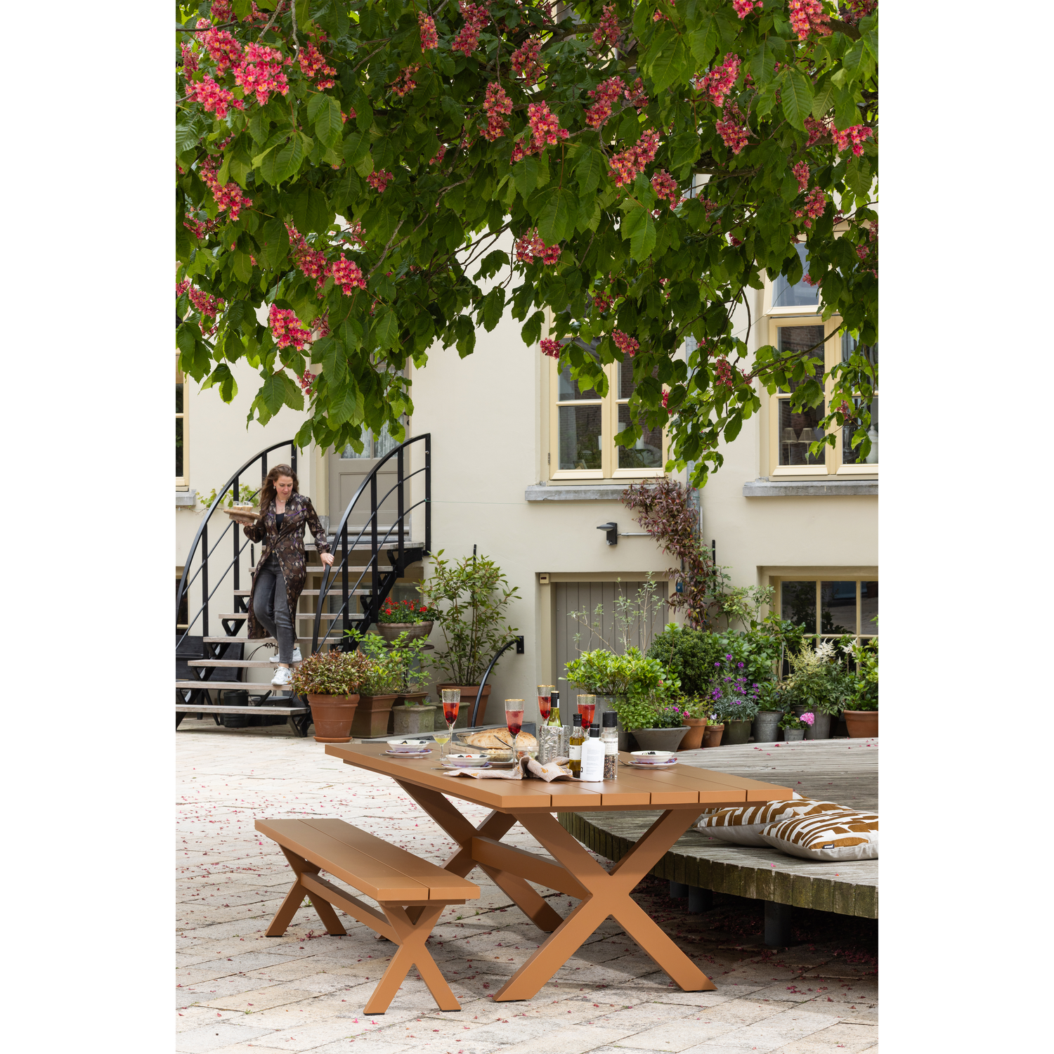 DELTA PICKNICK TUINTAFEL ALUMINIUM TERRA 220X100 CM