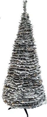 Pop-up kunst kerstboom met sneeuw en 150 LEDs - 120 cm
