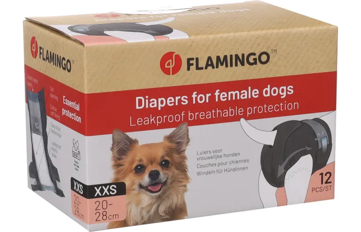 Flamingo - Hondenluiers Dipy - xxs - 20-28cm - 12 stuks