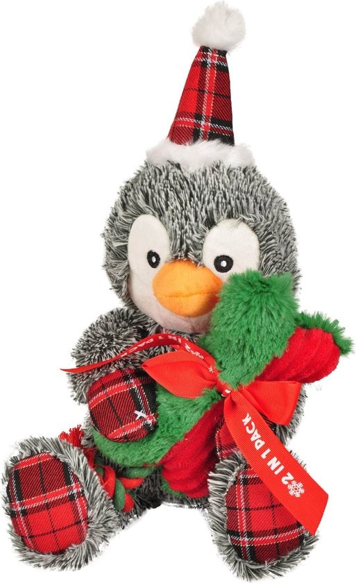 Pinguin Knuffel 2-1 - Hondenspeelgoed - Groen - 43 cm