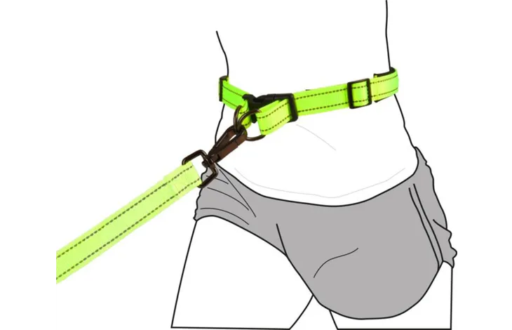 FLAMINGO heupriem met jogginglijn, lime riem met gesp en riemclip