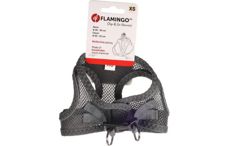 Flamingo - Harnas Step&Go Bento Grijs XS