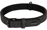 Zwart neopreen hondenhalsband met gespsluiting en Flamingo label