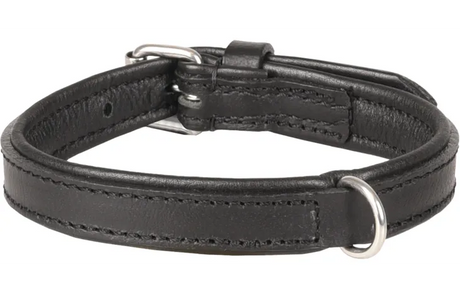 Flamingo - Halsband Gevoerd Gevuld Arizona Zwart S | 23-27cm x 18mm x 6mm