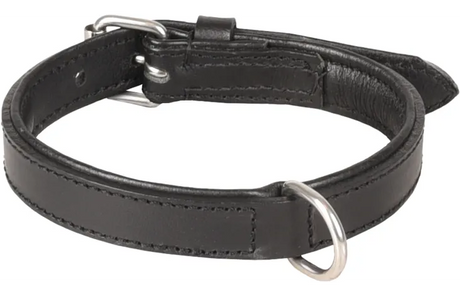 Flamingo - Halsband Gevoerd Gevuld Arizona Zwart S | 26-32cm x 20mm x 6mm