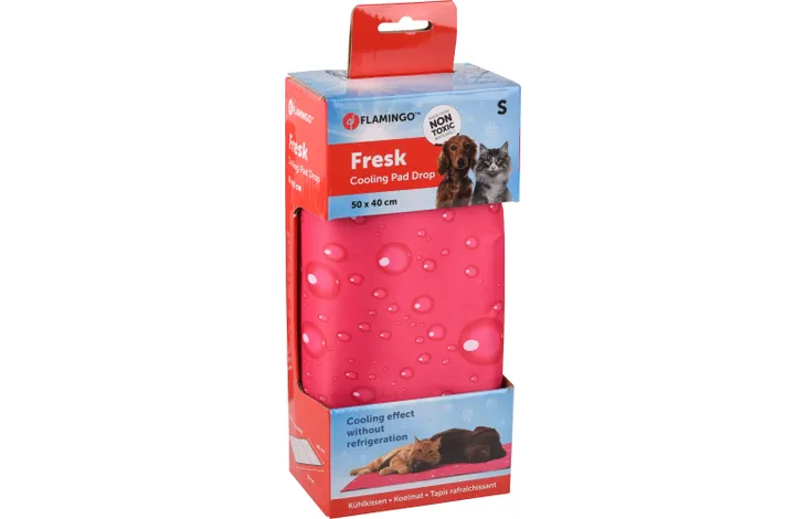 Rechthoekige fuchsia koelmat met waterdruppelstructuur