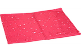 Fuchsia rechthoekige koelmat met waterdruppelprint en opgevouwen randen