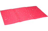 Koelmat rechthoekig fuchsia met patroon van waterdruppels, L-formaat 90x50 cm