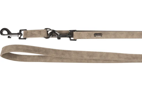 Flamingo taupe trainingslijn met metalen gesp en lus, lengte 205 cm