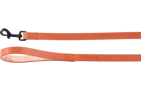 Flamingo looplijn Leano van cognackleurig leer met metalen D-ring en gesp, 130 cm