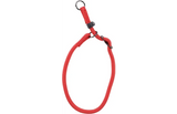 Anti-trek halsband Aiden met rode band, zwarte gesp en metalen ring
