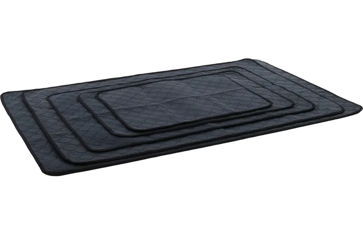 Wasbare antislip trainingsmat voor honden, donkergrijs, geribbelde toplaag.