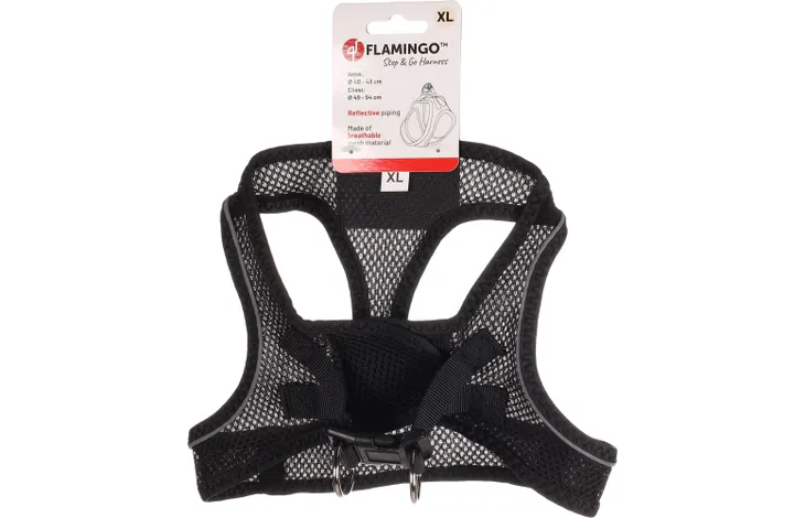 Flamingo - Harnas Step&Go Bento Zwart XL
