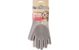 Was handschoenen voor honden, grijs met noppen en verstelbaar lusje