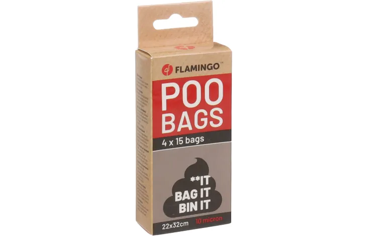 Flamingo - Poepzak Basic Babi Zwart 4x15st