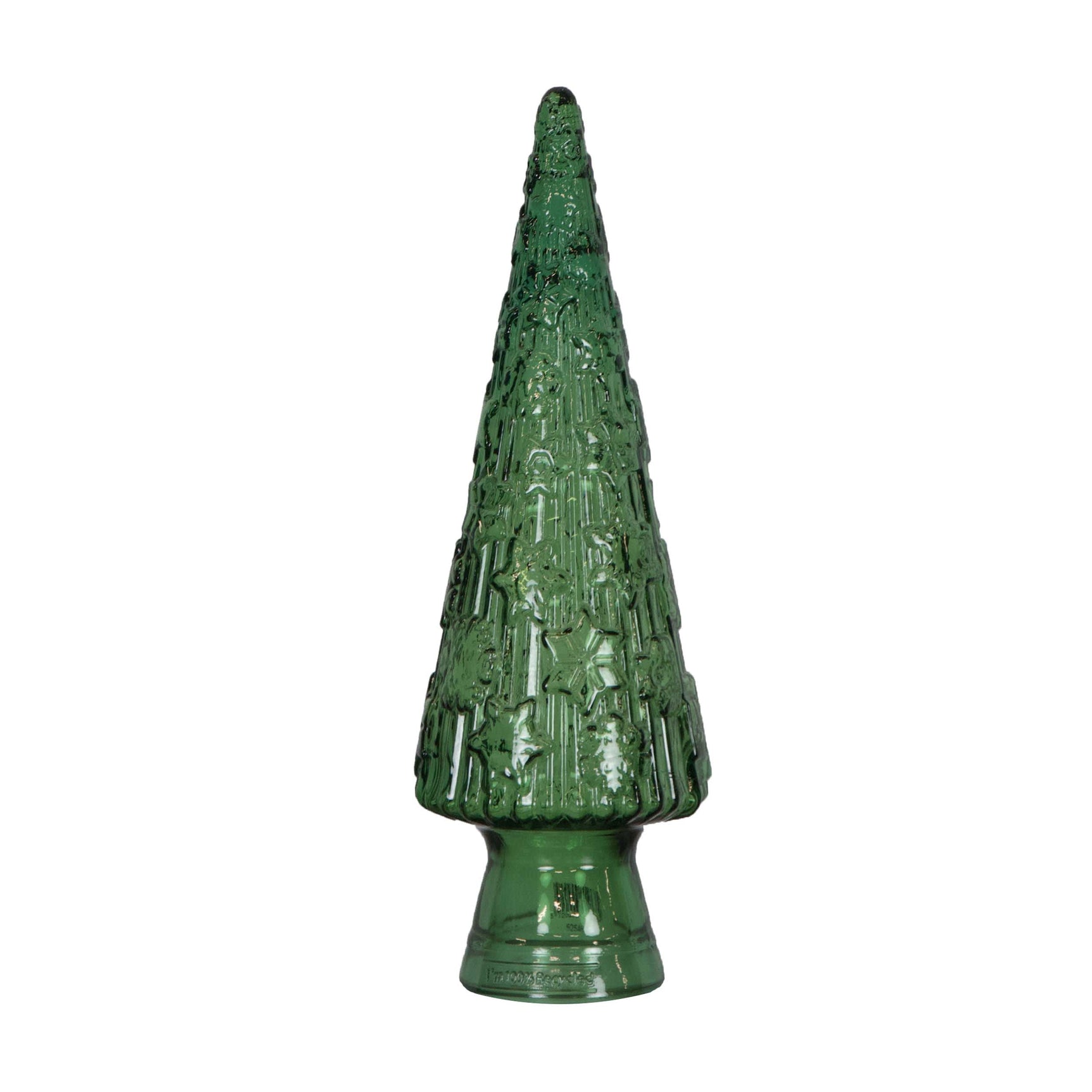 Boom van gerecycled groen glas, kegelvorm Ø15x43 cm
