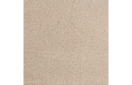 Beige boucléstof van het rechthoekige Flamingo-kussen, close-up van de textuur