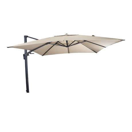 Zweefparasol met ecru doek en metalen kruisstang, 3x3 m
