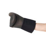 Siliconen ovenwant met zwarte manchet en anti-slip noppen op de handpalm