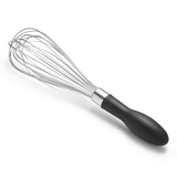 OXO garde met draadklopper en zwarte kunststof handgreep, RVS draden