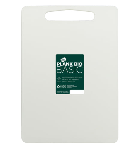 Grote witte snijplank met handgreepsleuf en Bio-label
