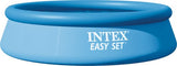 Blauw Intex Easy Set opblaaszwembad met ronde bovenrand en merklogo