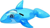 Bestway opblaasfiguur walvis met blauwe vinnen en ogen, zittende rider