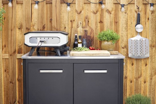 Cozze - Elektrische pizzaoven 17" met pizzastone en deur 60.5x60.5x30.5cm