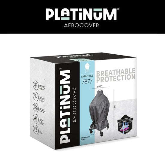Barbecuehoes Ø94 cm in verpakking, ademende AeroCover Platinum stijl