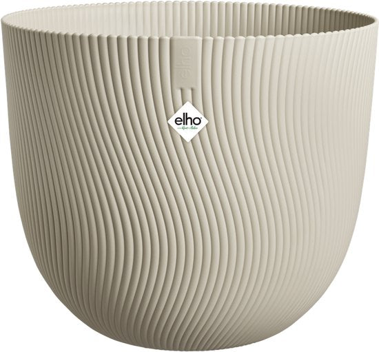 Elho plantenpot sereh rond met ribbelstructuur, beige, 25 cm