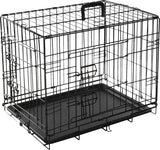 Zwarte metalen transportbench met 2 deuren en kunststof bodem