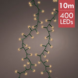 Kerstverlichting met groene spiraal en warmwitte LED-lampjes