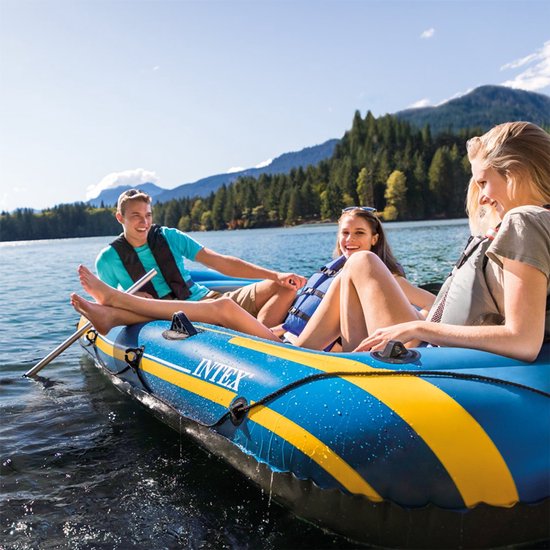 Intex Challenger 3 Boot set + peddels en pomp