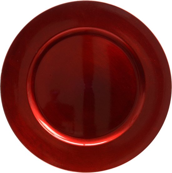 Rond kaarsenbord onderbord, glanzend bordeauxrood, diameter 33 cm