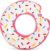 Intex donut zwemband 107 cm met sprinkles, roze buitenrand en witte ring