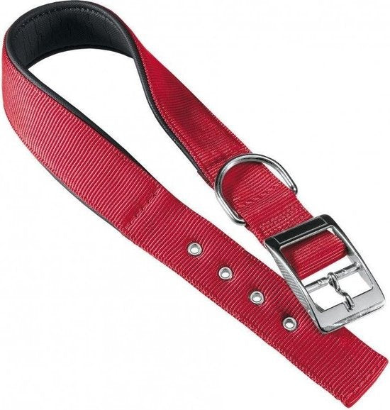 Ferplast Daytona hondenhalsband, rood textiel met metalen gesp