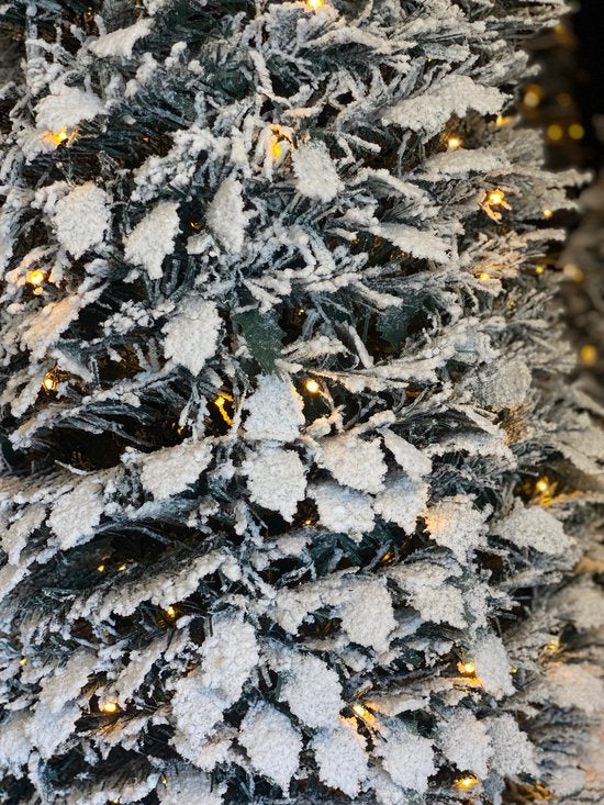 Pop-up kunst kerstboom met sneeuw en 150 LEDs - 120 cm
