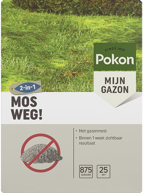 Pokon Mos Weg 875 g verpakking tegen mos op gazon, 25 m²