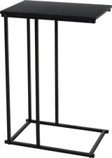 Bijzettafel metaal met mdf topblad - zwart