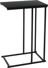 Bijzettafel metaal met mdf topblad - zwart