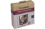 Verpakking van Flamingo 4-standen kattenluik met tunnel, Badi wit