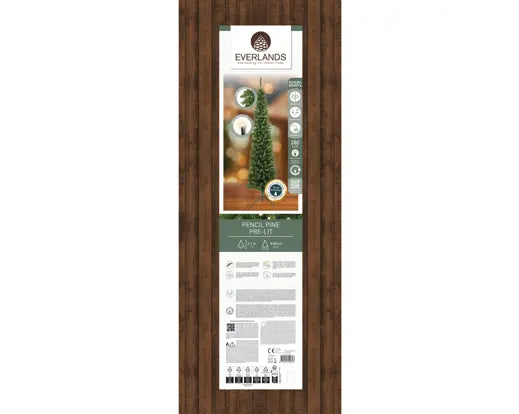Everlands - Pencil Pine LED Kunstkerstboom - 210 cm hoog